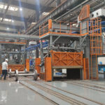 QLDA model pass-through railway wheelsets shot blasting machine