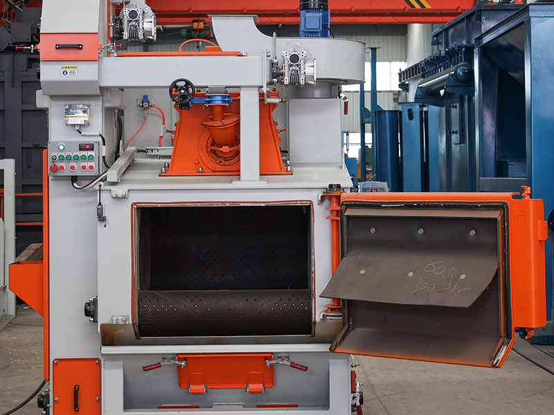 tumble belt shot blaster rubber conveyor detail