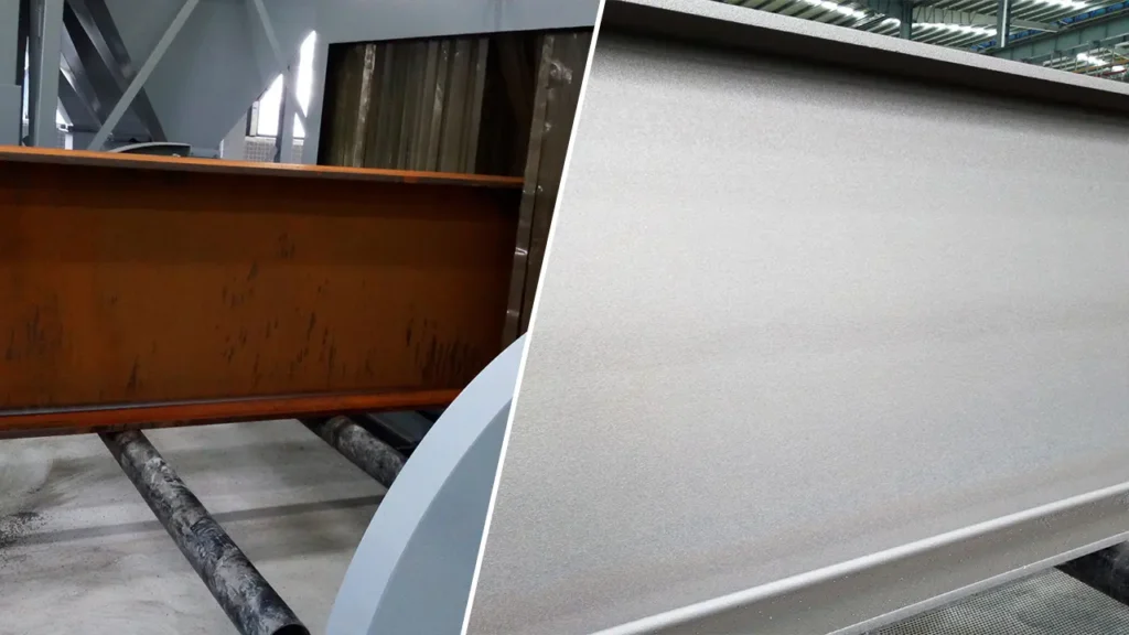 Technical Guide 60 Shot blasting vs sandblasting surface finish comparison on H-beam