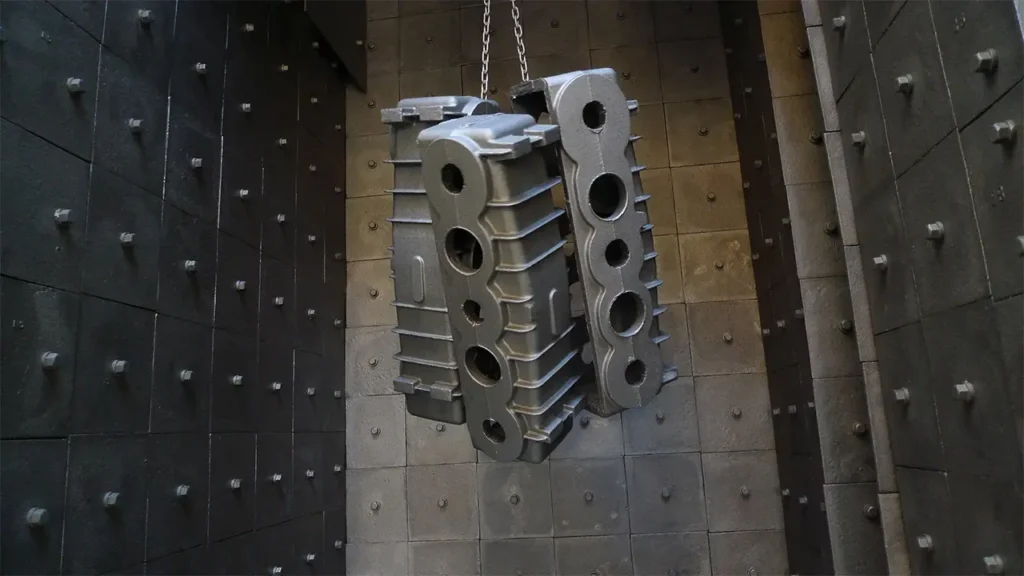 Castings and structural weldments surface finish before and after hook type shot blasting